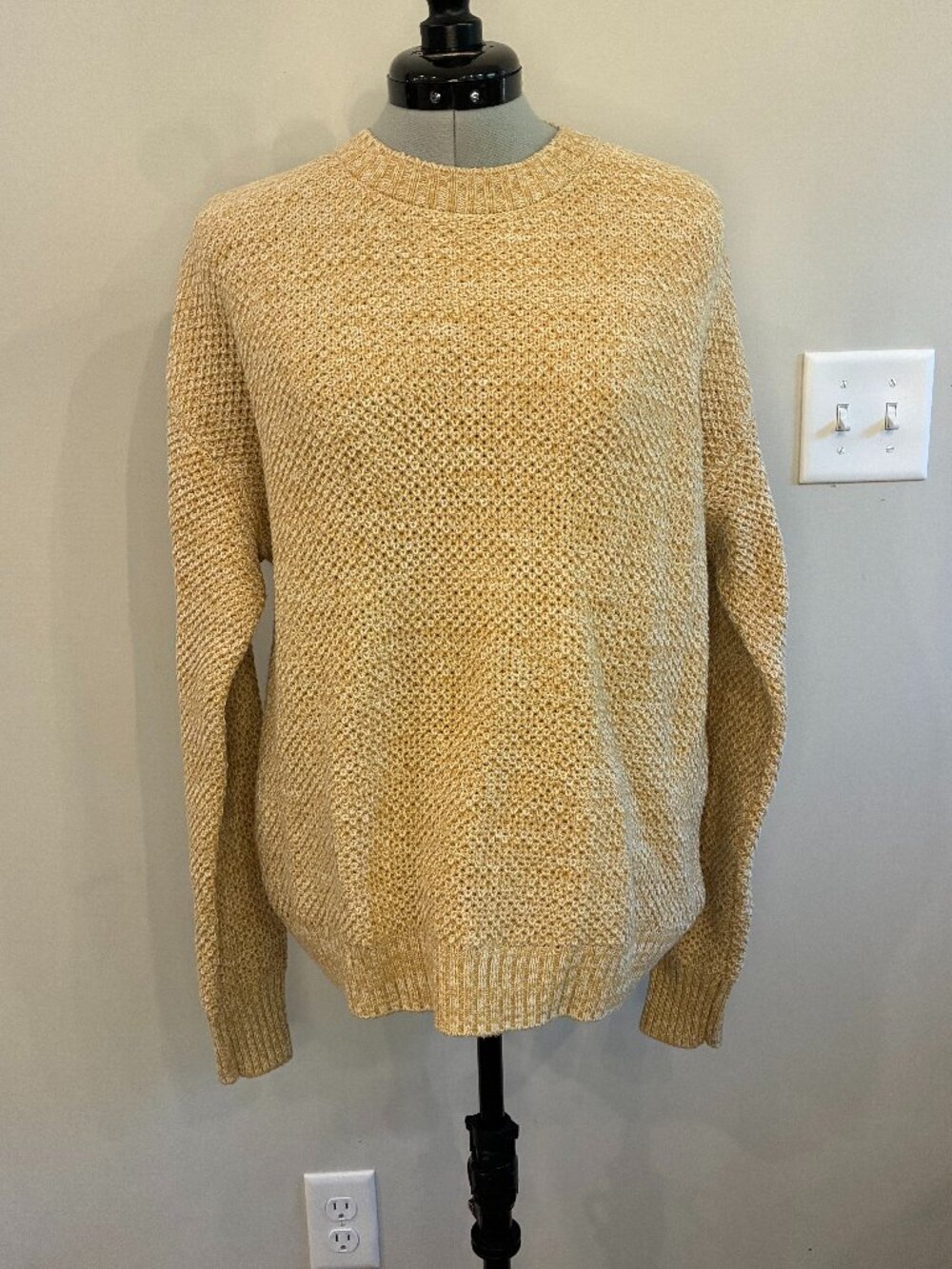 BDG Urban Outfitters Tan Beige Knit Sweater Crewneck Cozy S/P Petite 0379